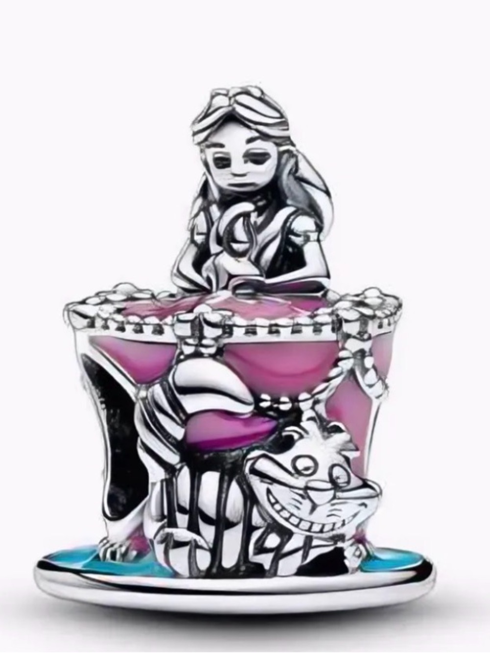 Alice in wonderland inspired sterling silver charm